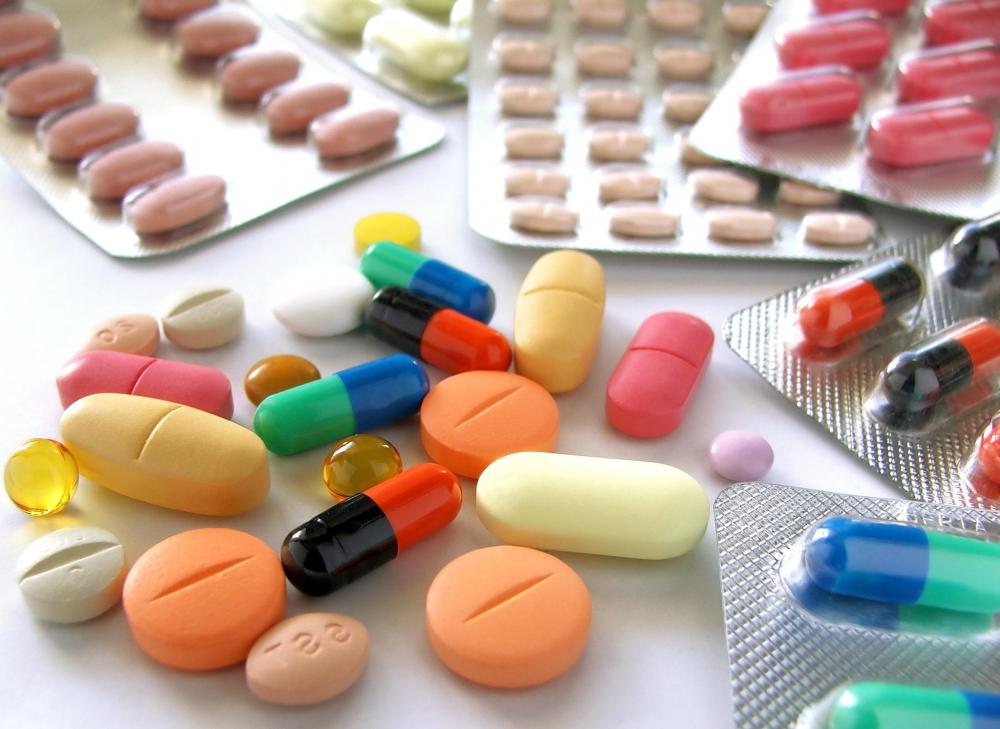 Medications at a pharmacy.