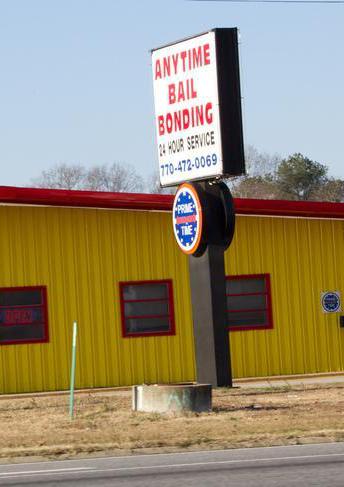 Bail bonds sign.