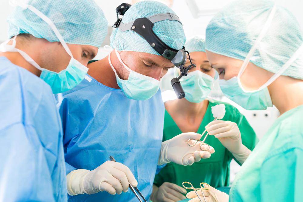 Surgical nurses assist the doctors during surgery.