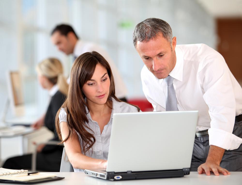 A manager supervises employees.