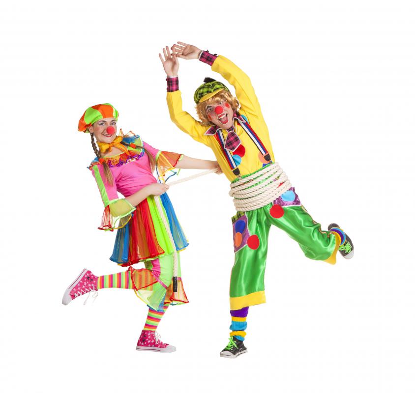 Clowns are circus performers who engage in physical comedy.