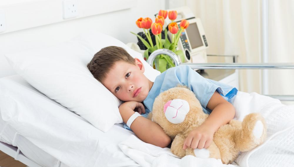 Some medical social workers work with hospitalized children and their families.