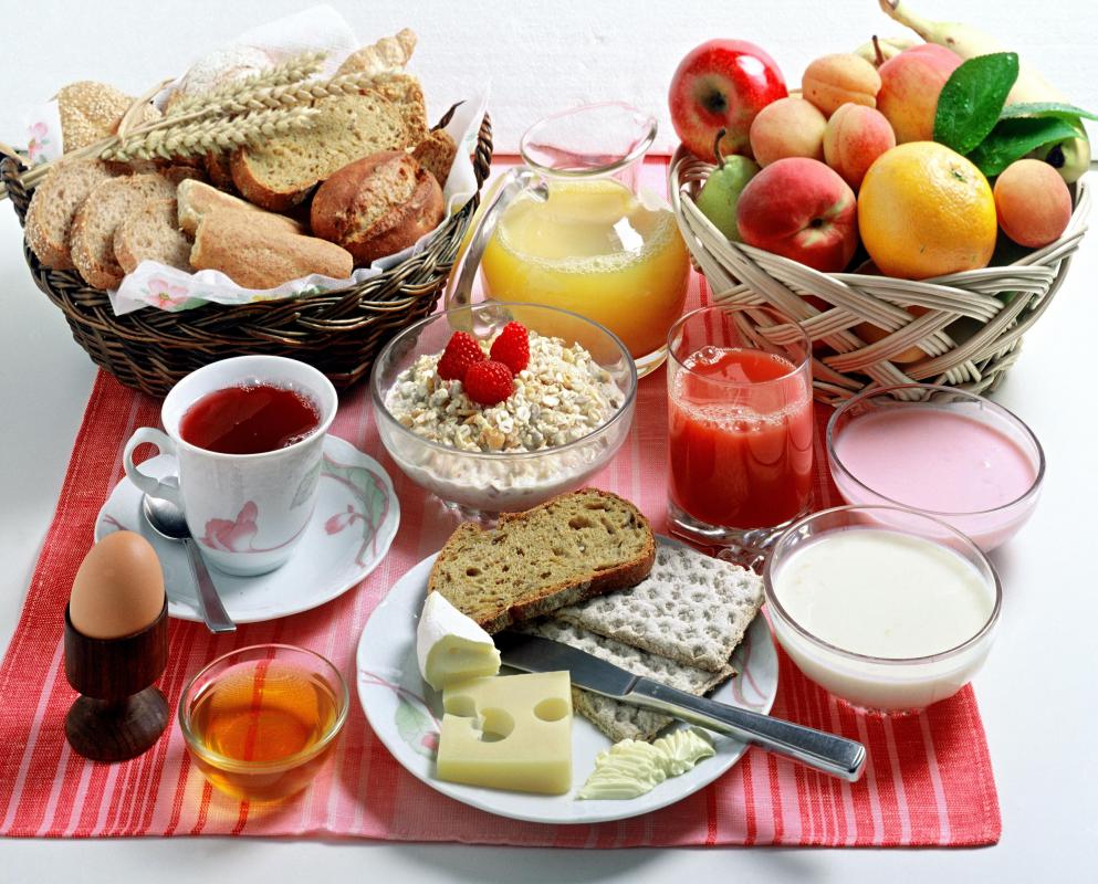 A continental breakfast made by a hotel management trainee.