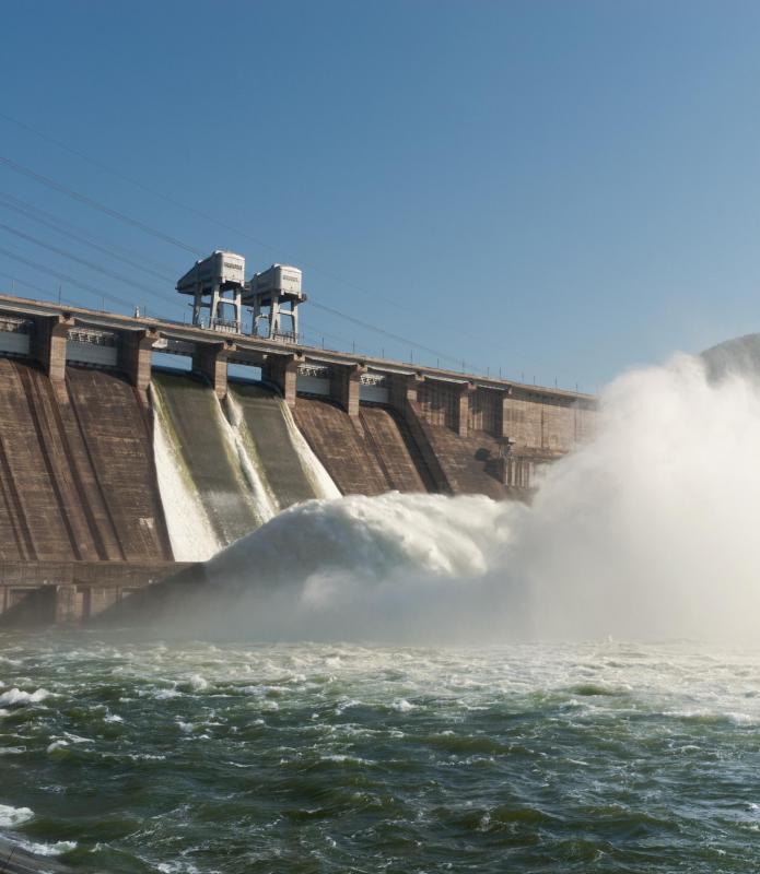 Hydroelectric dams are constructed at sites where water can be used to generate electricity.