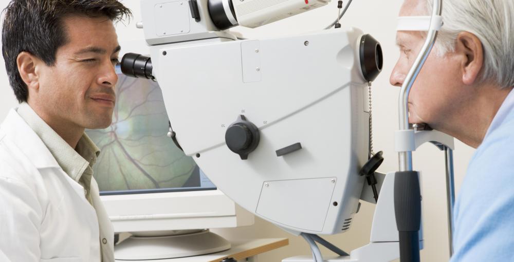 An ophthalmologist can examine the eye to diagnose causes for vision problems.