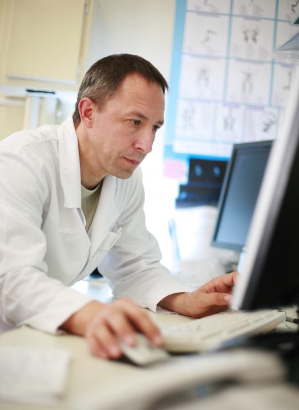 Medical records technicians may be responsible for inputting information into a centralized database.