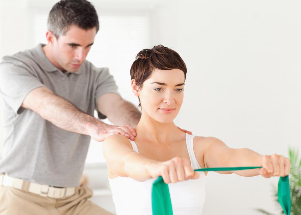 Physiotherapy may make use of elastic bands.
