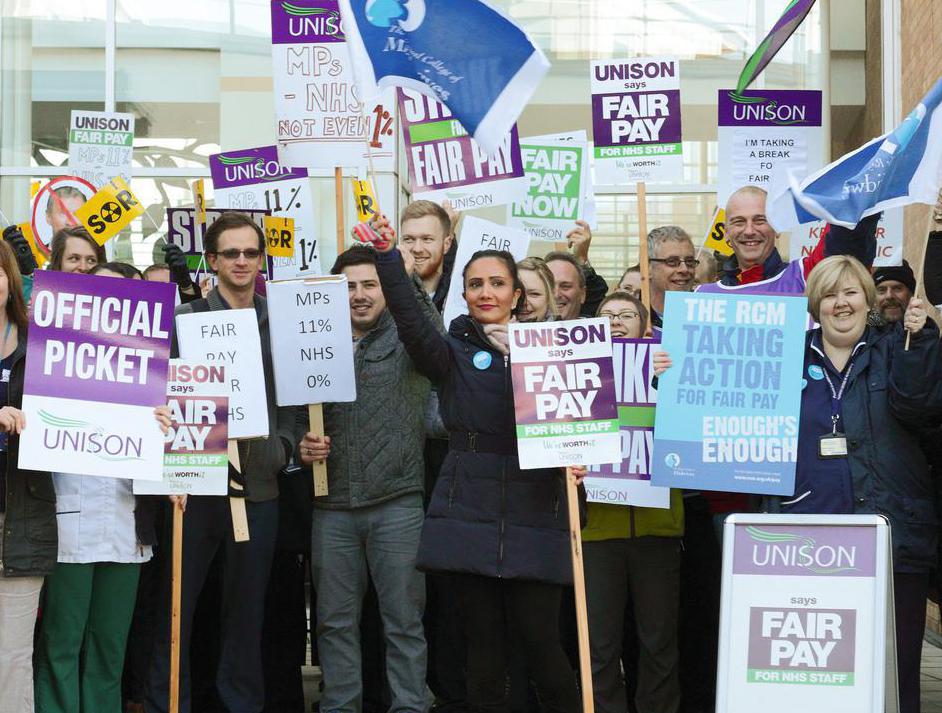 Union organizers are responsible for appearing at strikes.