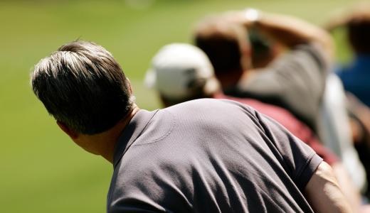 A professional golfer will eventually have to get used to playing in front of an audience.
