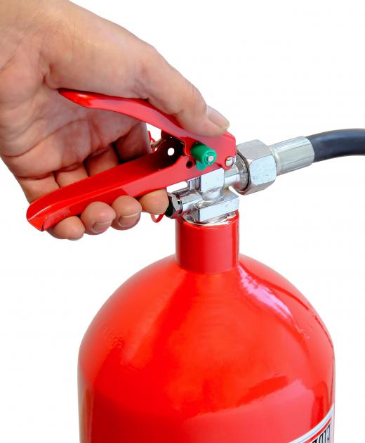 A fire protection technician will install a fire extinguisher, among other things.