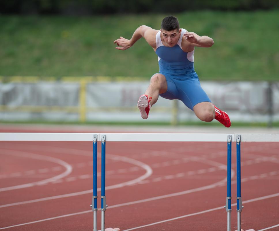 Experience in a particular event, such as the hurdles, can help lead to a career as a track and field coach.