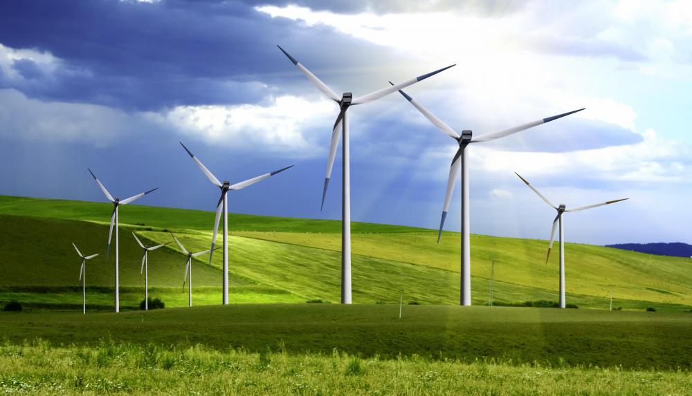 Terrestrial wind farm.