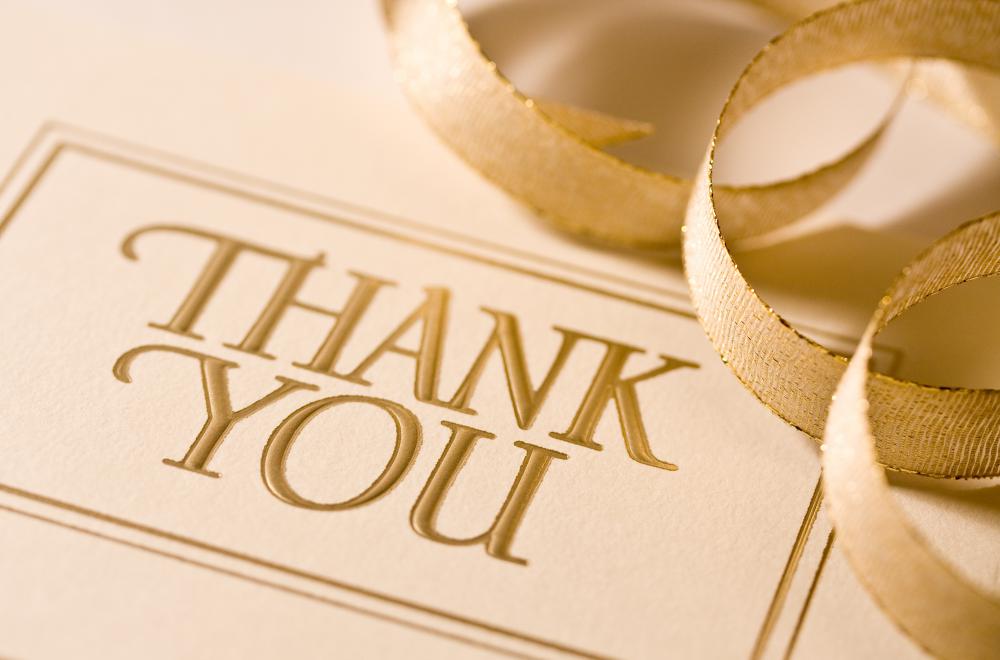 Thank you notes should be sent following an interview.