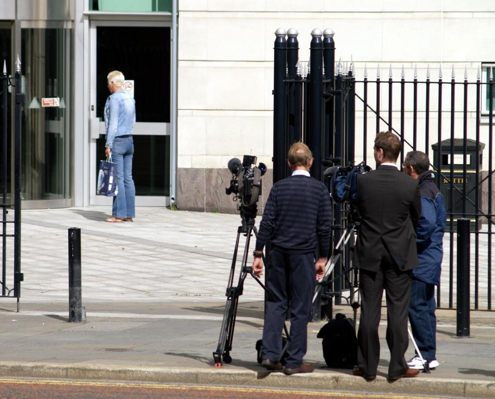 Journalists cover a range of local news stories, such as trials and meetings.