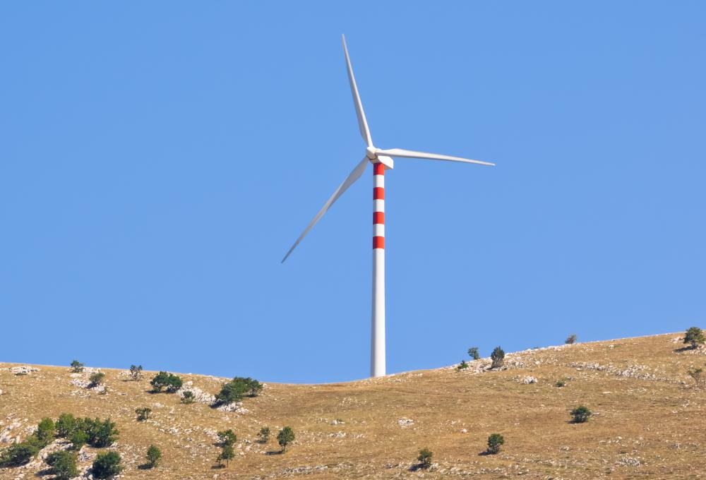 Wind turbines save energy costs.