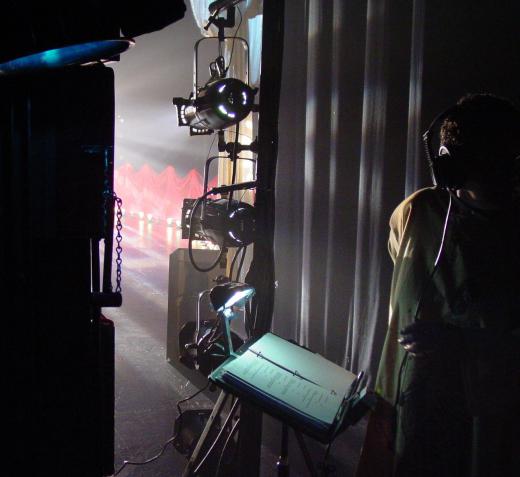 A stage manager supervises the backstage crew and cast and keeps things running smoothly.