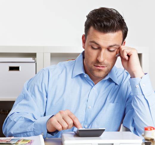 A school accountant working.