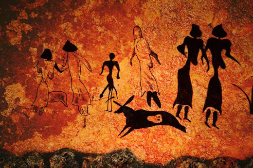 The tradition of murals go all the way back to cave paintings.