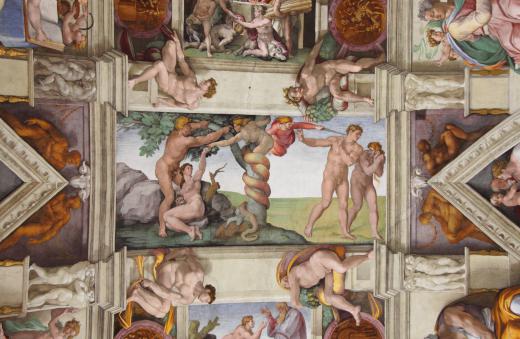 Famous murals include Michelangelo's work in the Sistine Chapel.