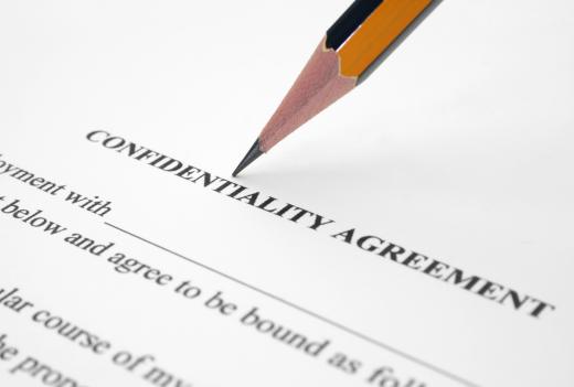 A confidentiality agreement is sometimes signed.