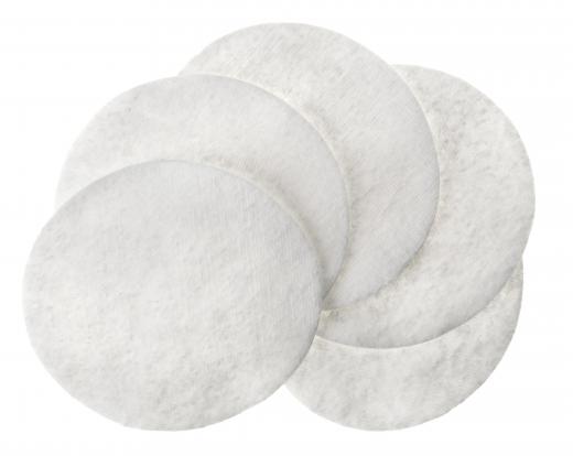 Cotton wool pads are used to remove makeup and nail polish.