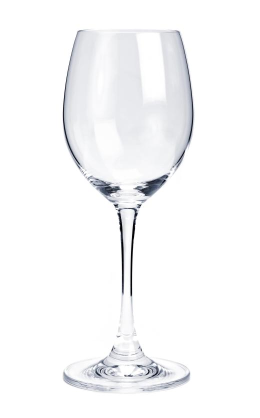 A wine glass made by a glassmaker.