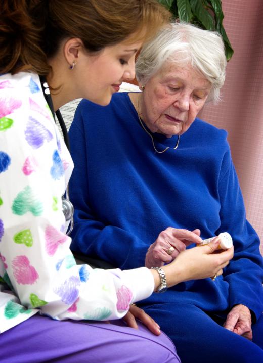 Outpatient nurses visit a patient's home to provide care.