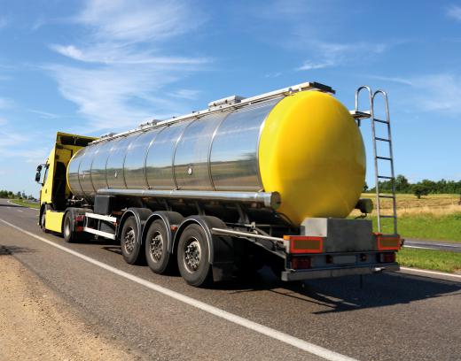 Trucks are used to transport many types of goods.