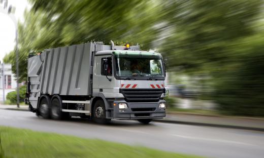 Garbage collectors gather waste throughout a community.