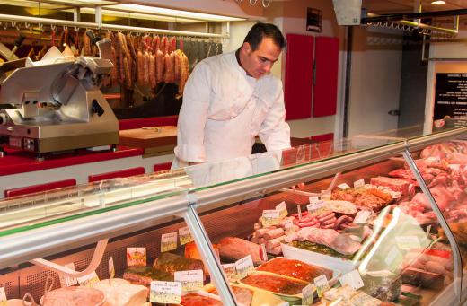 A butcher with a shop that sells meats only.