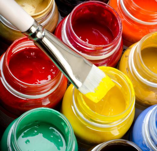 Visual artists may work with acrylic paints.