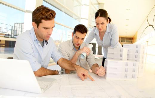 Architects plan out the layout and design of a building.