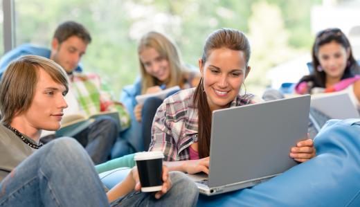 A students lounge facilitates studying and relaxing.