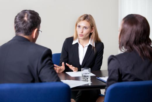 Human resource managers or specialists commonly conduct interviews to find ideal applicants for positions with their company or organization.