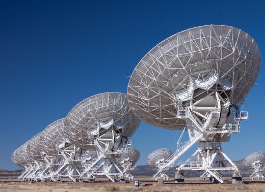 Many physics professors work at off-campus research sites, such as radio telescope arrays, when they are not teaching.