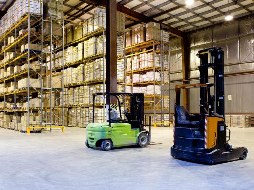 Many forklift jobs can be found in large distribution warehouses.