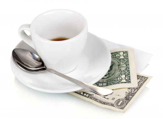 Part of a waitress's income is derived from tips.