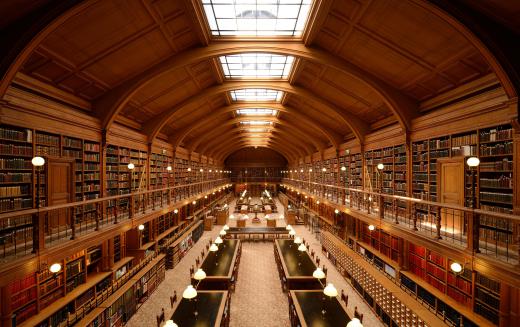 Many historians work in libraries and universities.