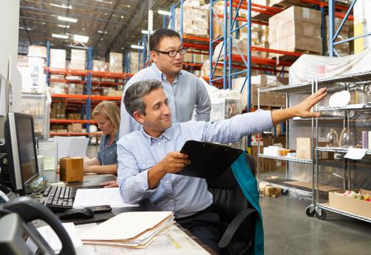 Warehouse supervisors control supply chain management.