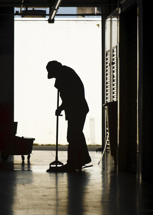 The job of a building cleaner typically involves standard janitorial services.