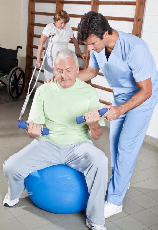 A rehabilitation aide may assist geriatric patients retain their mobility.