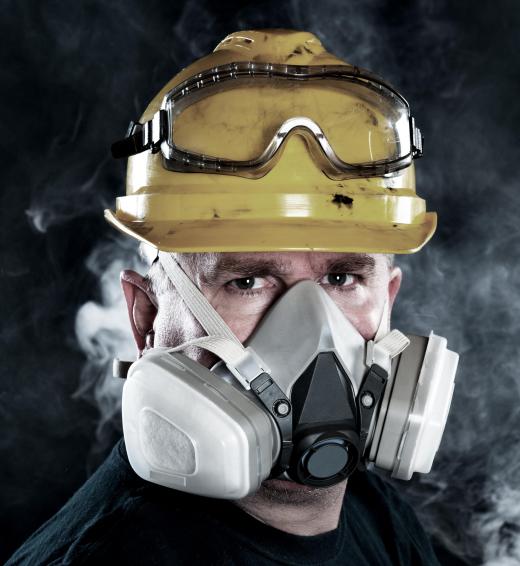 Most miners wear face protection, which may include a respirator.