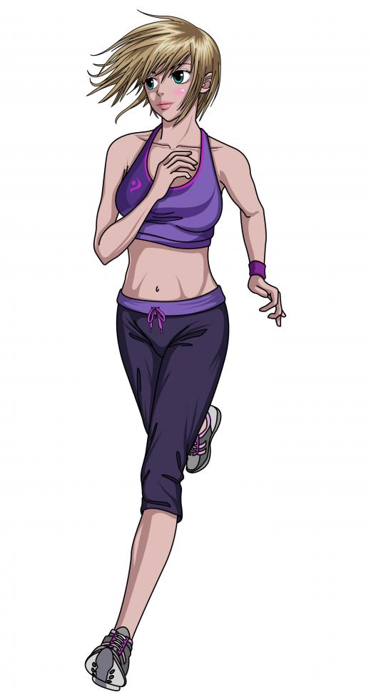 Manga style running girl drawn by a penciller.