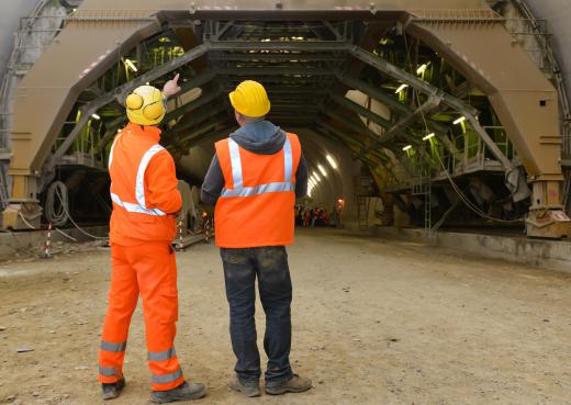 Ironworkers, cement masons and civil engineers are just some possible members of a tunnel's construction crew.