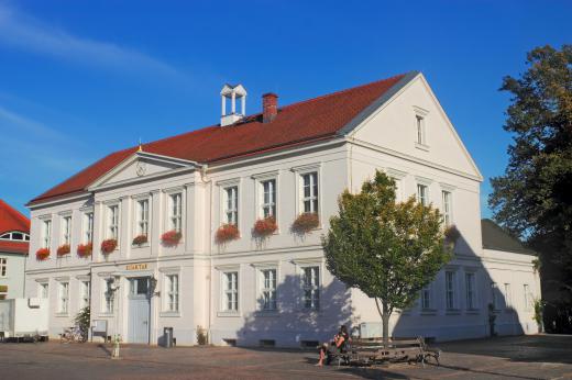 A town hall, where a city recorder can work.