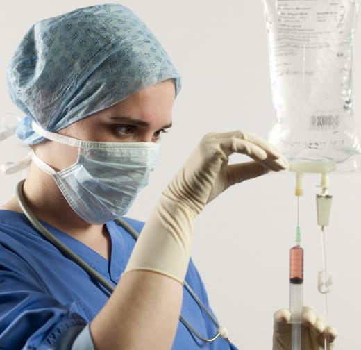 An IV nurse may use an intravenous drip bag.