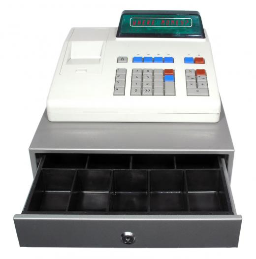 Cash register transactions are part of a pharmacy technician's daily work.