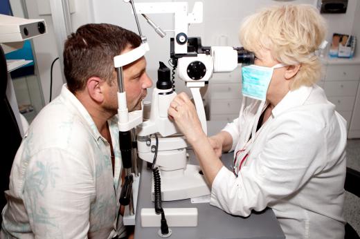 A person having an eye exam.