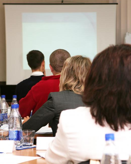 A director of sales and marketing may give presentations to company executives.