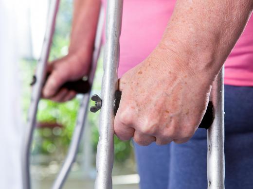 Rehabilitation technicians might help people adjust to the use of crutches.